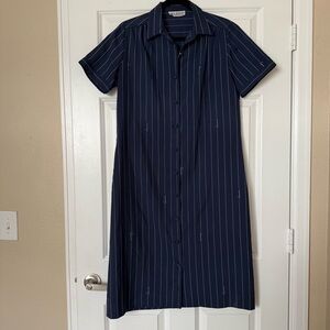 Vintage Lanvin Striped Shirt Dress Size 10